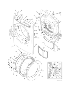 Front Panel/lint Filter Diagram and Parts List for EFMG517STT0  Electrolux Dryer