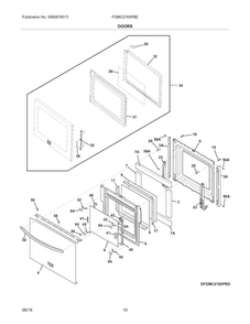Doors Diagram and Parts List for FGMC2765PBE  Frigidaire Microwave Oven Combo