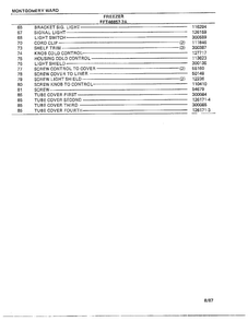 Freezer Page 7 Diagram and Parts List for 46857-7A  Frigidaire Freezer