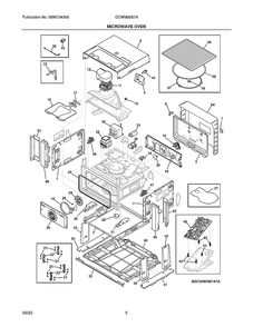 Microwave Oven Diagram and Parts List for GCWM3067AFB  Frigidaire Range Hood