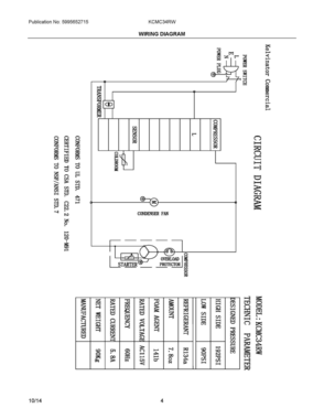 03 - WIRING DIAGRAM Diagram and Parts List for KCMC34RW  Frigidaire Refrigerator