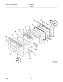 DOOR Diagram and Parts List for PLGF389CCC  Frigidaire Range