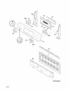 Backguard Diagram and Parts List for 79097603301  Kenmore Range
