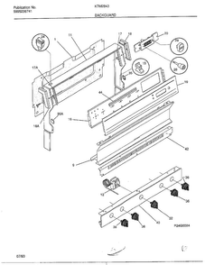 Backguard Diagram and Parts List for 2843-80B  Frigidaire Range