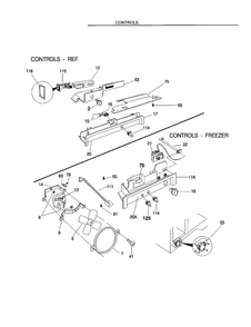 Controls Diagram and Parts List for FRS26KR4JW1  Frigidaire Refrigerator