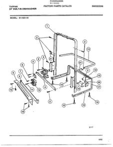 24" Built-in Dishwasher Page 9 Diagram and Parts List for 61-1021  Tappan Dishwasher