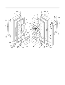 Fresh Food Doors Diagram and Parts List for FPHB2899LFA  Frigidaire Refrigerator