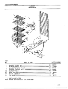 Freezer Page 3 Diagram and Parts List for 44056A-0  Frigidaire Freezer