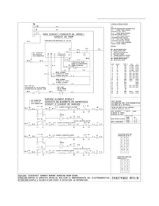 Wiring Diagram Diagram and Parts List for FFES3005LWE  Frigidaire Range