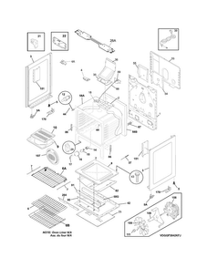 Body Diagram and Parts List for DGGF3042KFR  Frigidaire Range