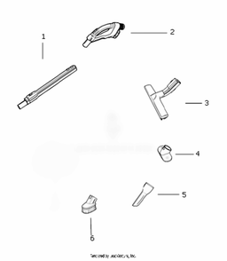 Accessories Diagram and Parts List for EL7063B  Electrolux Canister Vacuum