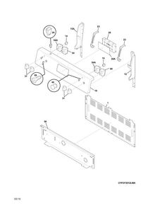 Backguard Diagram and Parts List for CWEF3007TWA  Frigidaire Range