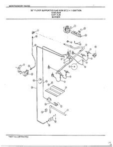 Burner Diagram and Parts List for 2428B  Frigidaire Range