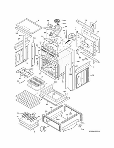 Body Diagram and Parts List for 79042522313  Kenmore Range