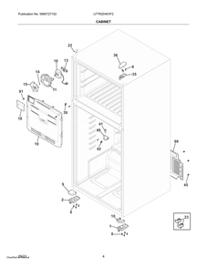 Cabinet Diagram and Parts List for LFTR2045VF2  Frigidaire Refrigerator