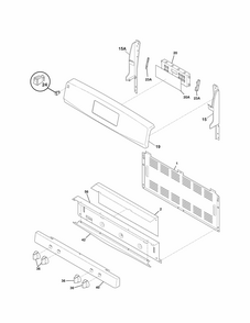 Backguard Diagram and Parts List for 79072633211  Kenmore Range