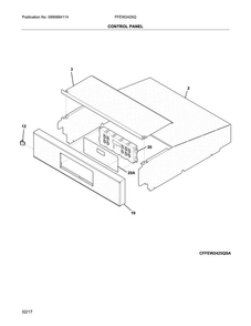 Control Panel Diagram and Parts List for FFEW2425QWB  Frigidaire Wall Oven