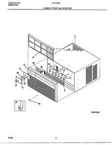 Cabinet Front/wrapper Diagram and Parts List for 5177004A  Frigidaire Air Conditioner