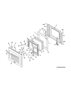 Door Diagram and Parts List for FGEW2765PFD  Frigidaire Wall Oven