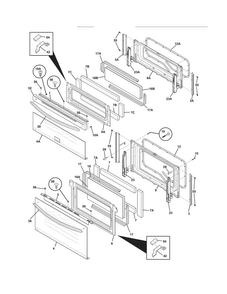 Doors Diagram and Parts List for FGGF304DLB2  Frigidaire Range
