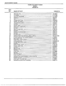 Room Air Conditioner Page 4 Diagram and Parts List for 5077A  Frigidaire Air Conditioner