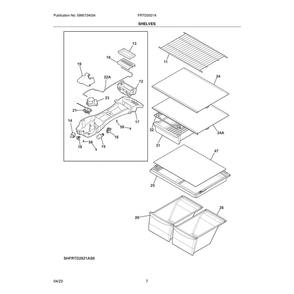 Part Location Diagram of 5304530255 Frigidaire SHELF