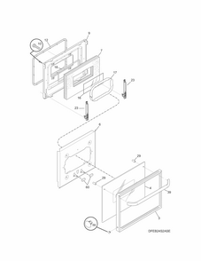 Door Diagram and Parts List for 79045092510  Kenmore Wall Oven