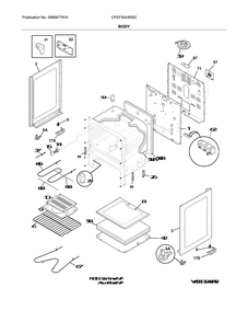 Body Diagram and Parts List for CFEF3043RSC  Frigidaire Range