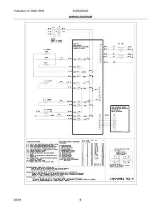 Wiring Diagram Diagram and Parts List for EI30EC45KS2  Frigidaire Cooktop