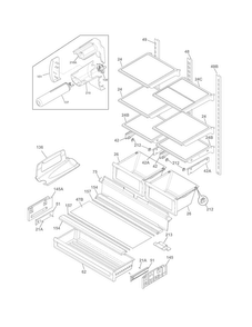 Shelves Diagram and Parts List for FPHG2399PF0  Frigidaire Refrigerator