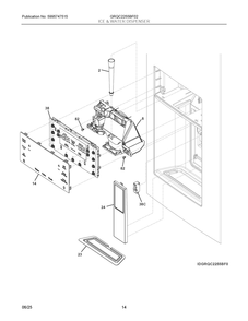 Ice And Water Dispenser Diagram and Parts List for GRQC2255BF02  Frigidaire Refrigerator