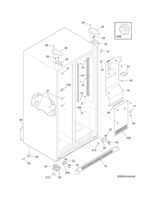 Cabinet Diagram and Parts List for FFSS2614QE5A  Frigidaire Refrigerator