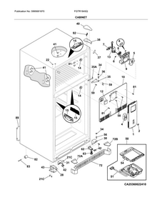 Cabinet Diagram and Parts List for FGTR1845QF3  Frigidaire Refrigerator