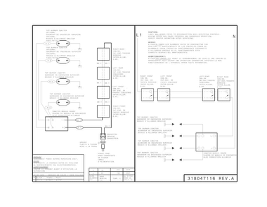 Wiring Diagram Diagram and Parts List for FGGC3045KWC  Frigidaire Cooktop