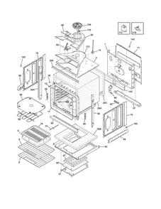 Body Diagram and Parts List for FFEW2725PSA  Frigidaire Wall Oven