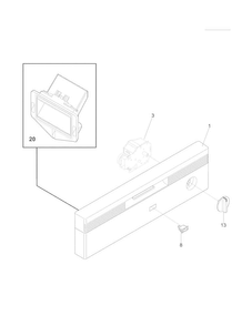 Control Panel Diagram and Parts List for FBD2400KQ3A  Frigidaire Dishwasher