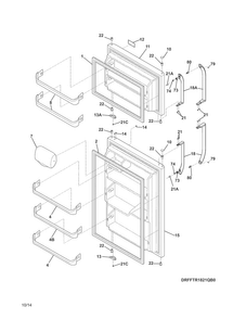 Doors Diagram and Parts List for NFTR18X4QW0  Frigidaire Refrigerator