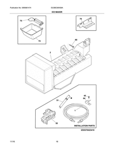 Ice Maker Diagram and Parts List for EI23BC60KS8A  Electrolux Refrigerator