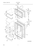 DOOR Diagram and Parts List for WRT21MR7AS6  Westinghouse Refrigerator