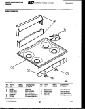 BACKGUARD AND COOKTOP PARTS Diagram and Parts List for GF300KXD2  Frigidaire Range