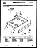 COOKTOP PARTS Diagram and Parts List for 32-1029-00-01  Tappan Range