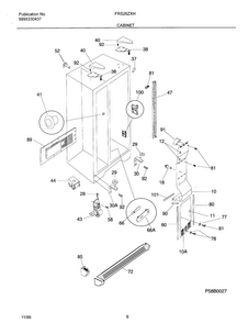 Cabinet Diagram and Parts List for OEMF3-FRS26ZXHD1  Frigidaire Refrigerator