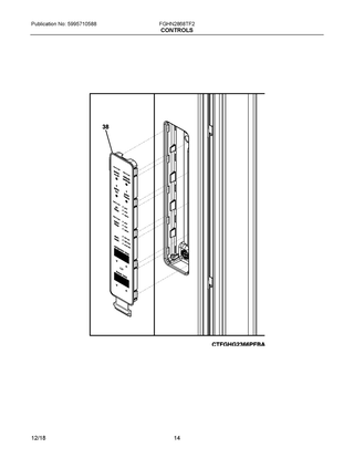 Controls Diagram and Parts List for FGHN2868TF2  Frigidaire Refrigerator