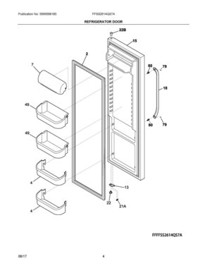 03 - REFRIGERATOR DOOR Diagram and Parts List for FFSS2614QS7A  Frigidaire Refrigerator