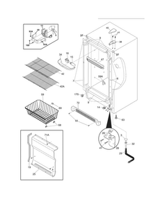 Cabinet Diagram and Parts List for FFU21F5HWT  Frigidaire Freezer