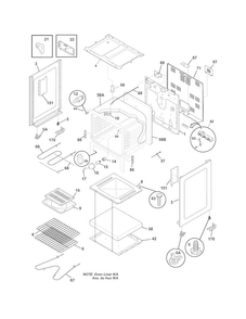 Body Diagram and Parts List for WWEF3005XWB  Westinghouse Range