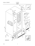 CABINET Diagram and Parts List for FSC23R5DSB1  Frigidaire Refrigerator