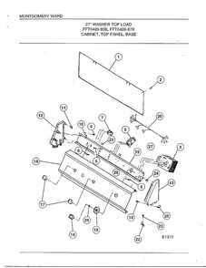 Cabinet/top Panel/base Diagram and Parts List for 6489-80B  Frigidaire Washer