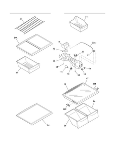 Shelves Diagram and Parts List for FFHI2126LK2  Frigidaire Refrigerator