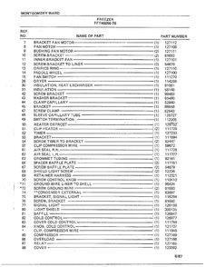 Freezer Page 4 Diagram and Parts List for 46656B-7  Frigidaire Freezer
